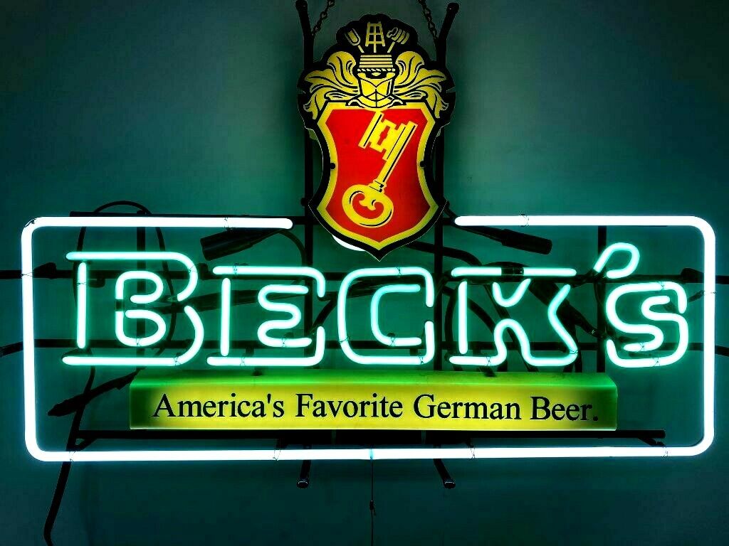Vintage Beck's Beer American's Favorite Beer Neon Light Sign Local Pick Up