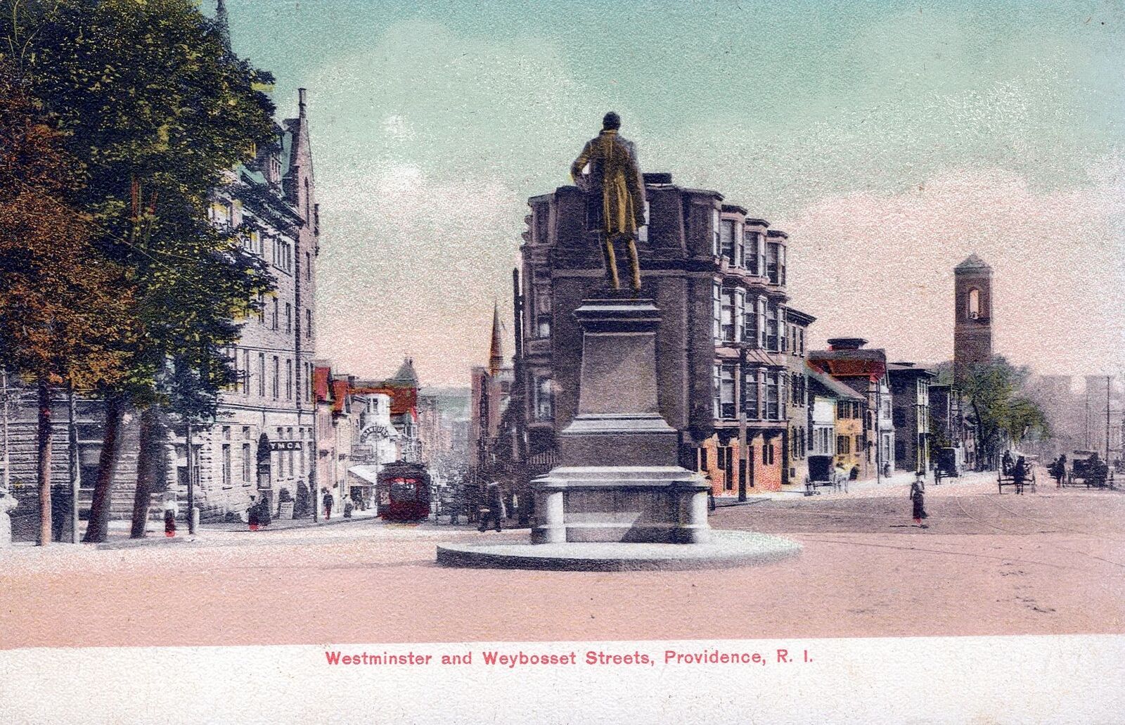 PROVIDENCE RI - Westminster And Weybosset Streets Postcard - udb (pre 1908)