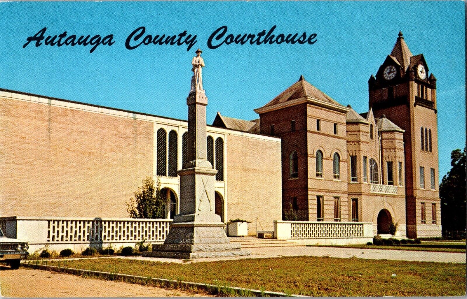 Prattville Alabama AL Autauga County Courthouse Chrome Postcard 1960s unposted