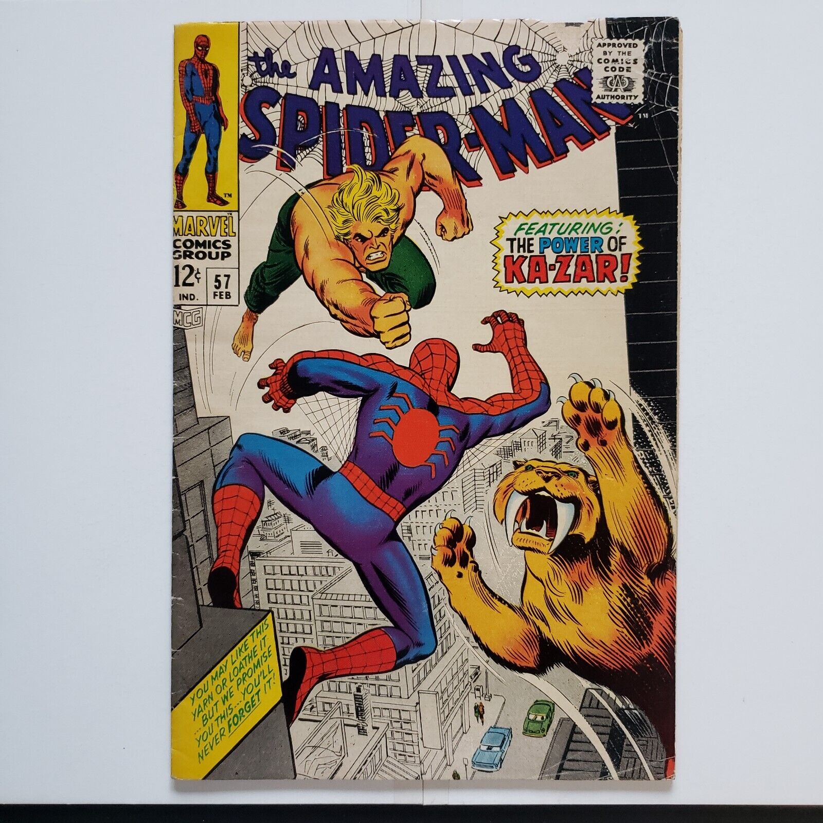 The Amazing Spider-Man #57 Vol. 1 (1963) 1968 Marvel Comics App of Ka-Zar