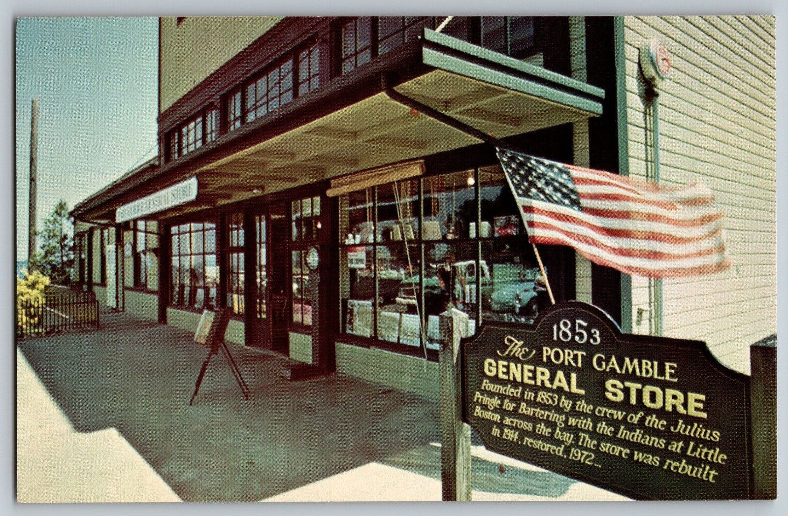 Portland, Oregon OR - The Port Gamble General Store in 1853 - Vintage Postcard
