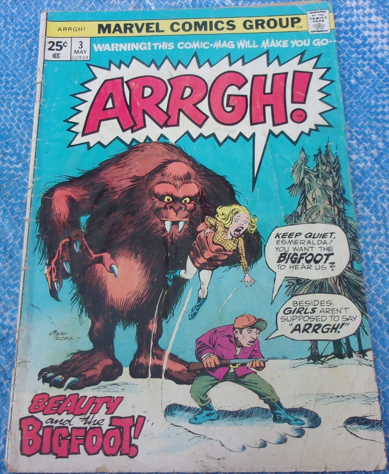 Marvel Comics Group Arrgh #3 May 1975 Beauty And The Bigfoot Alfredo Alcala