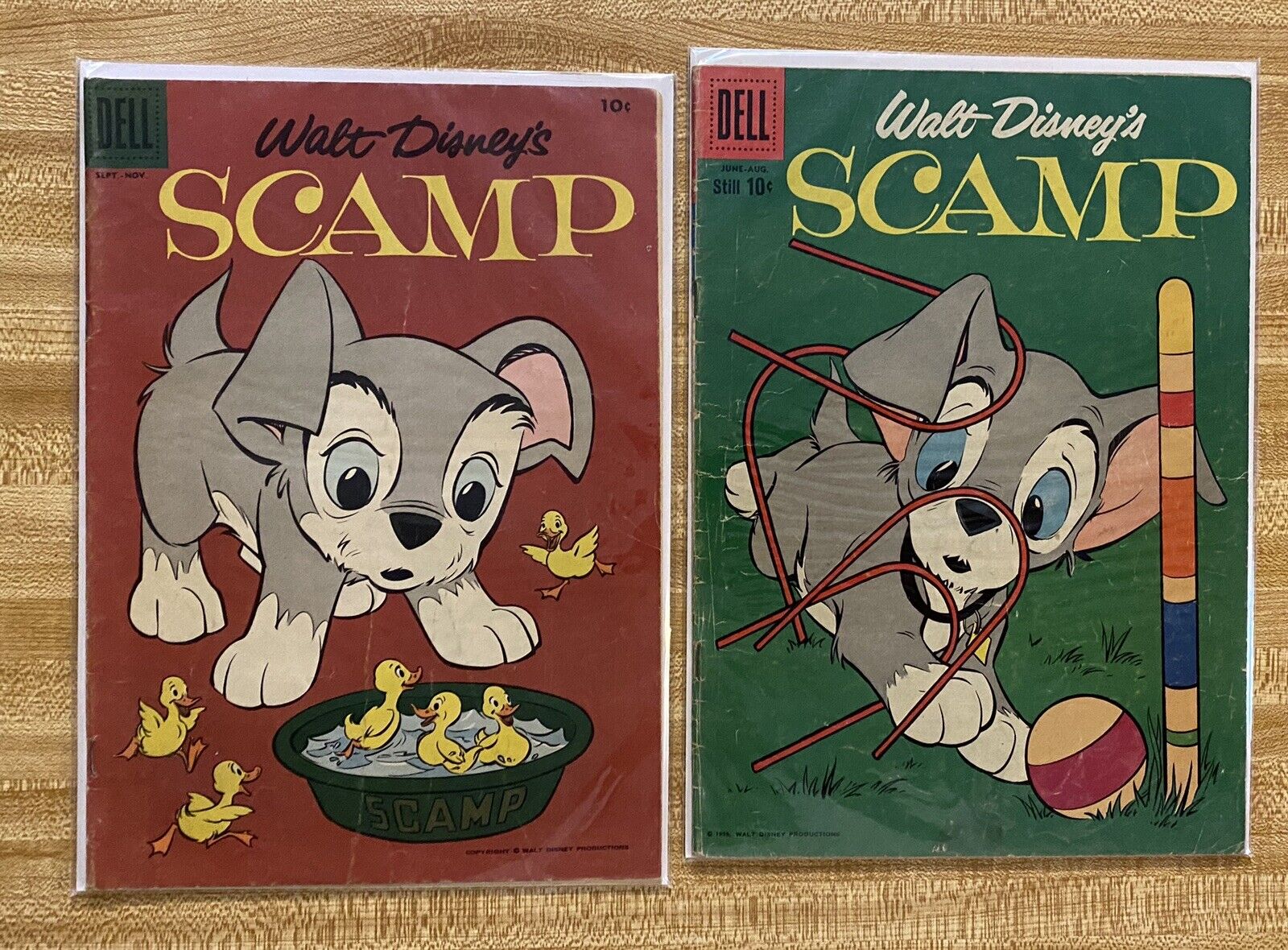 SCAMP #7 TO #14 DELL AND #5 TO #23 GOLDKEY - WALT DISNEY - 7 COMICS