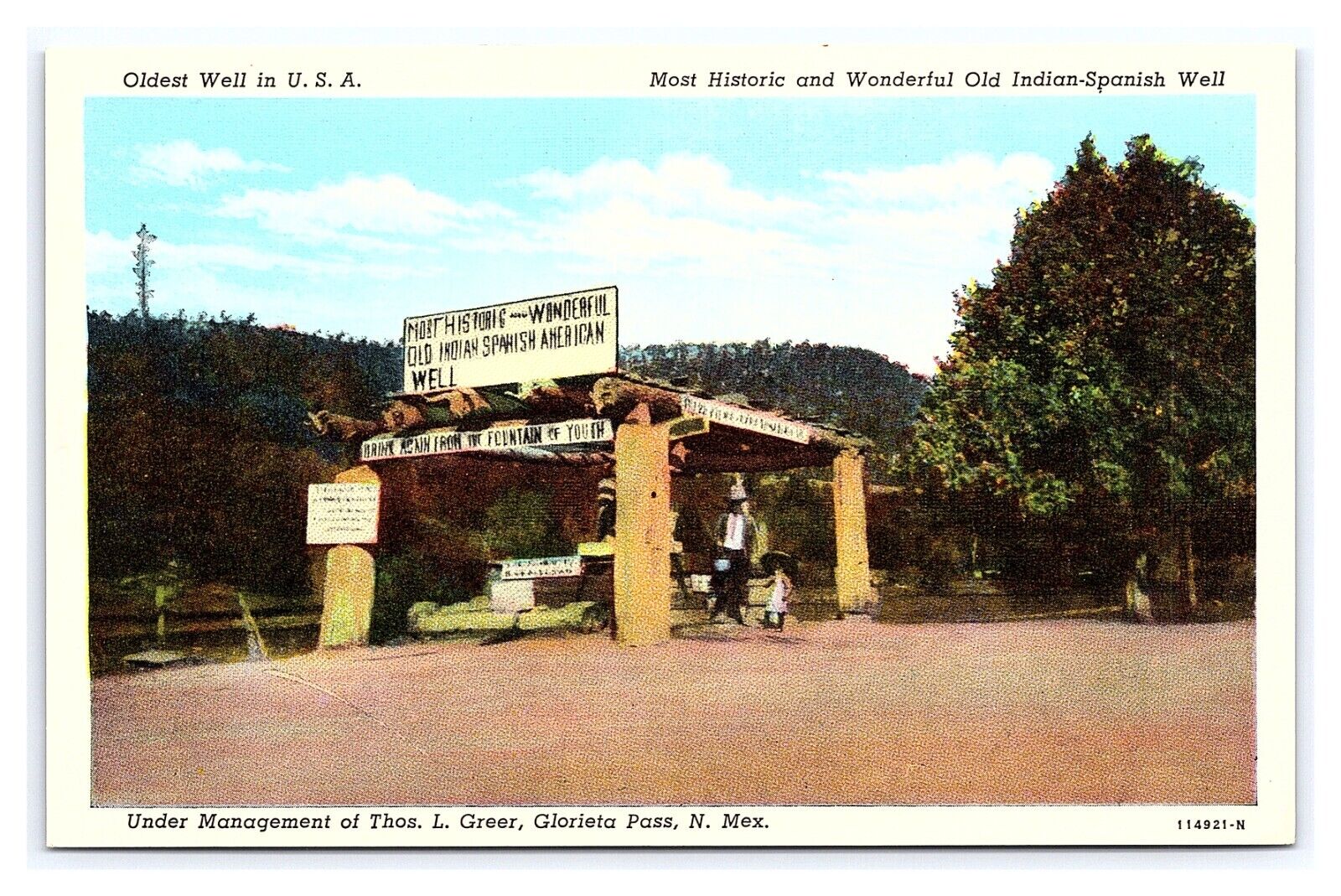 Postcard Most Historic & Wonderful Old Indian-Spanish Well Glorieta Pass N. Mex.
