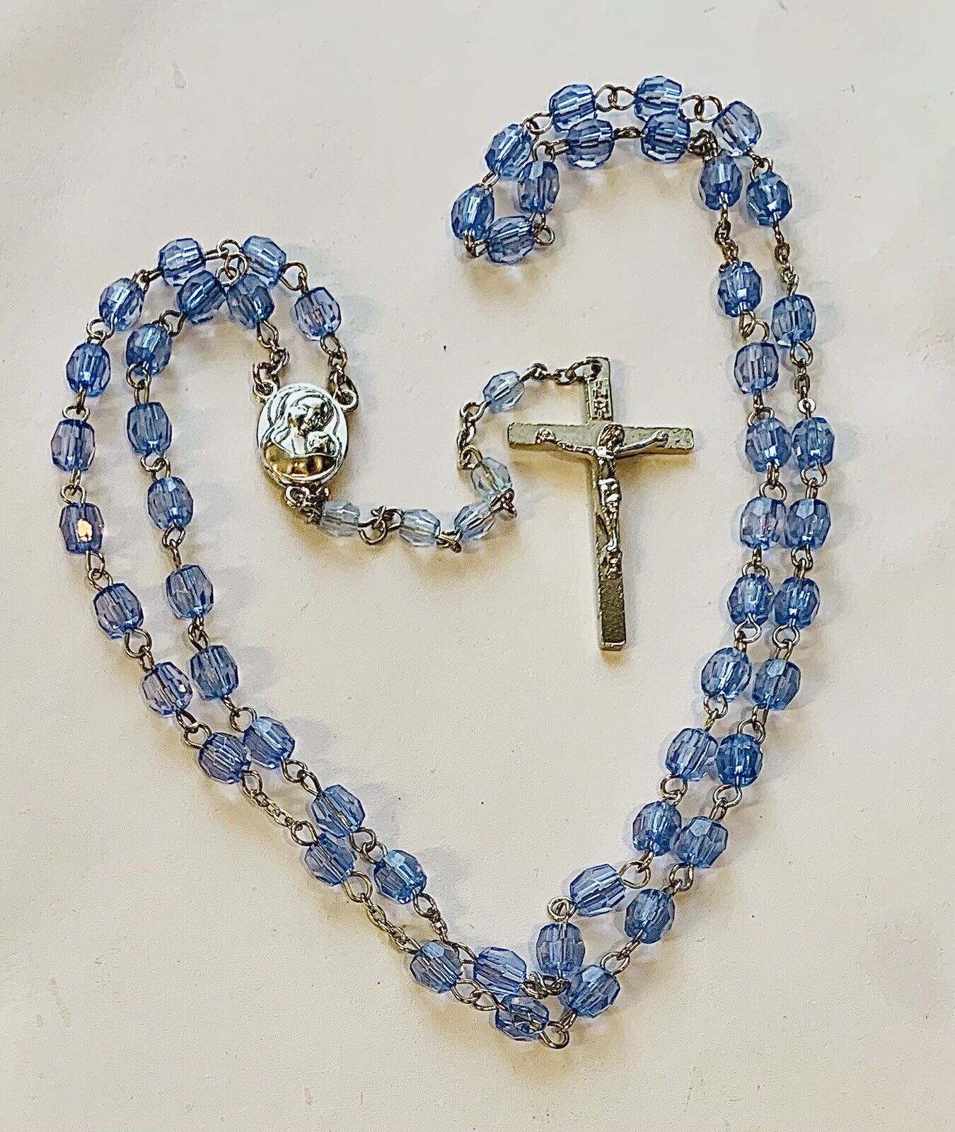 Refurbished Antique/Vintage Catholic Terra Jerusalem Reliquary Rosary 19”