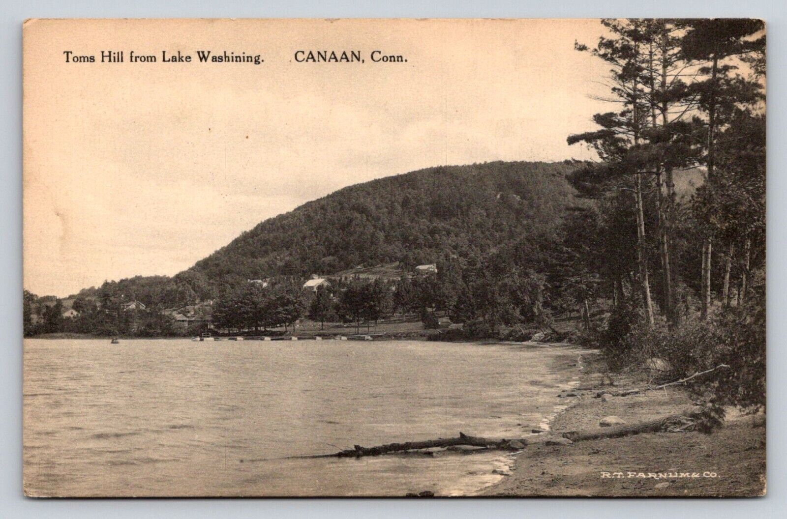 c1910s -20s Albertype Toms Hill From Lake Washining Canaan Connecticut P598A