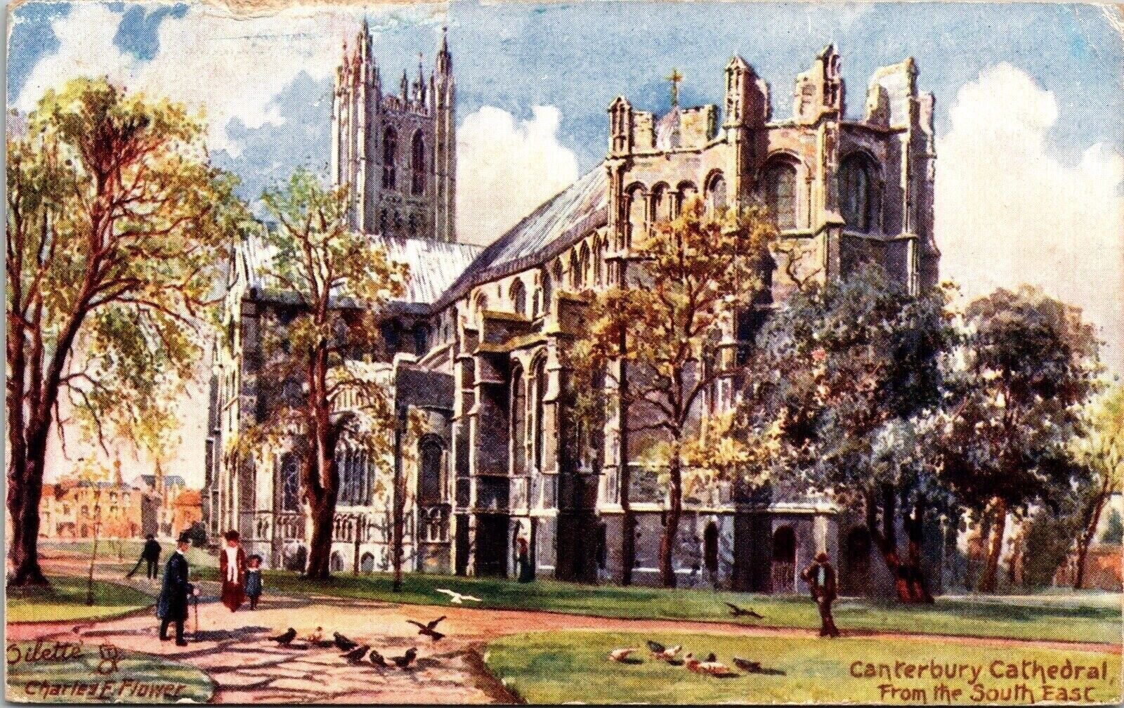 Canterbury Cathedral England Historic European Landmark DB Postcard