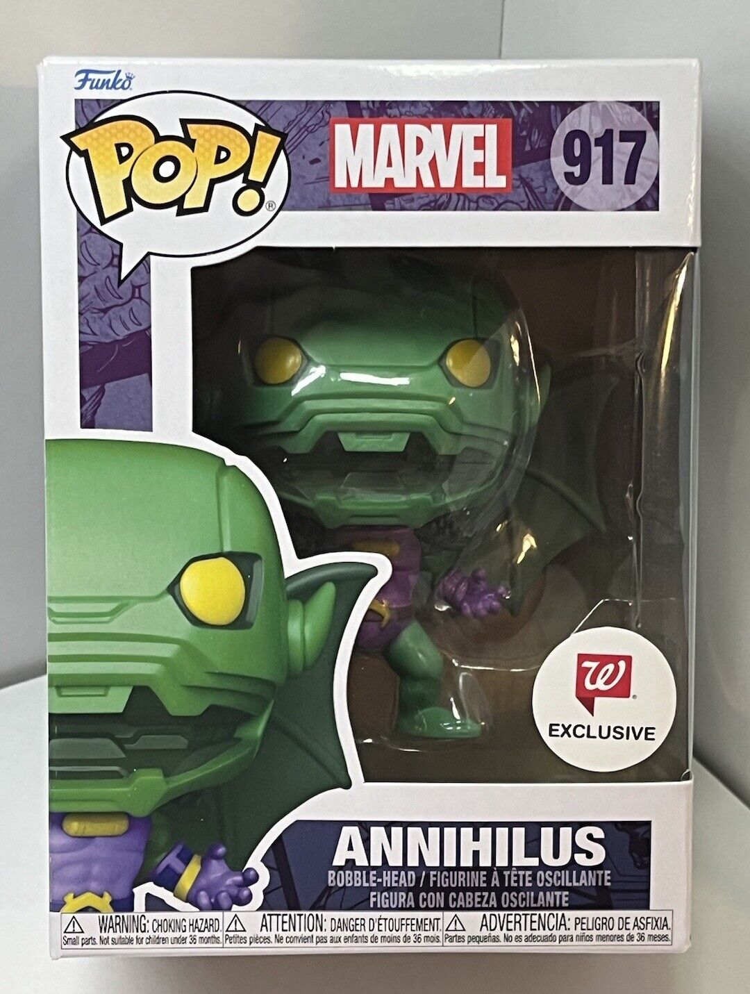 Funko Pop Marvel ANNIHILUS #917 Exclusive Figure Fantastic Four With Protector