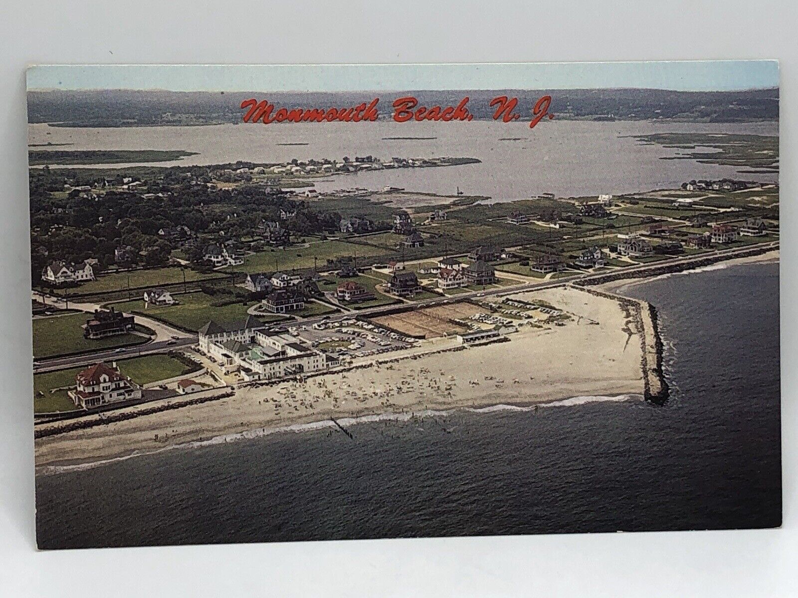 Postcard Aerial View of Monmouth Beach New Jersey Shrewsbury River Unposted