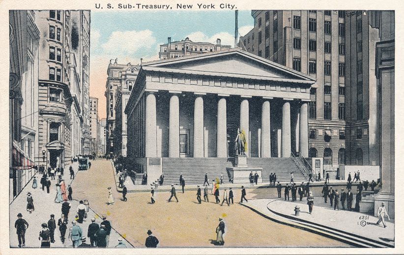 U S Sub-Treasury Building on Wall Street NYC, New York City - WB