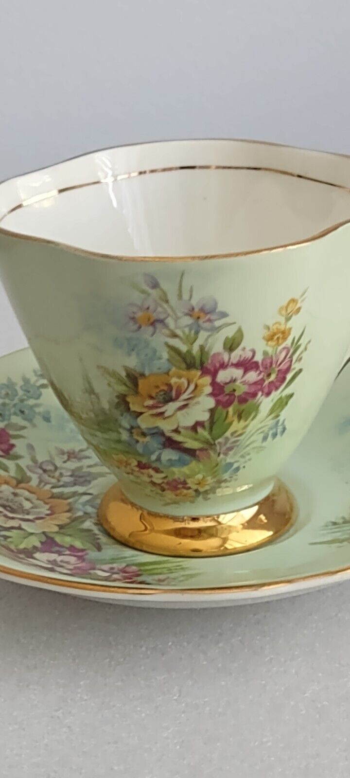 Vintage Clarence Bone China Teacup And Saucer