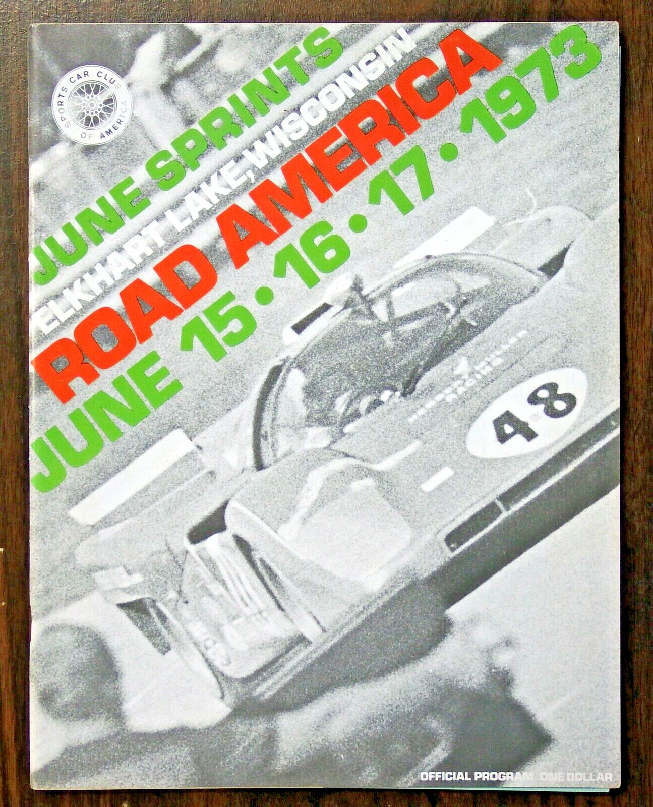 1973 ROAD AMERICA JUNE SPRINTS - Program and Entry List Donohue Unger Hobbs