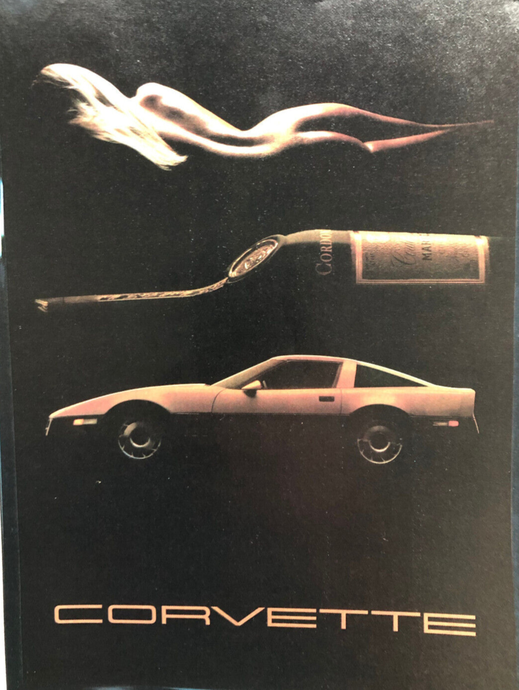 Vintage 1983 1984 Sexy corvette original color print / ad (H)
