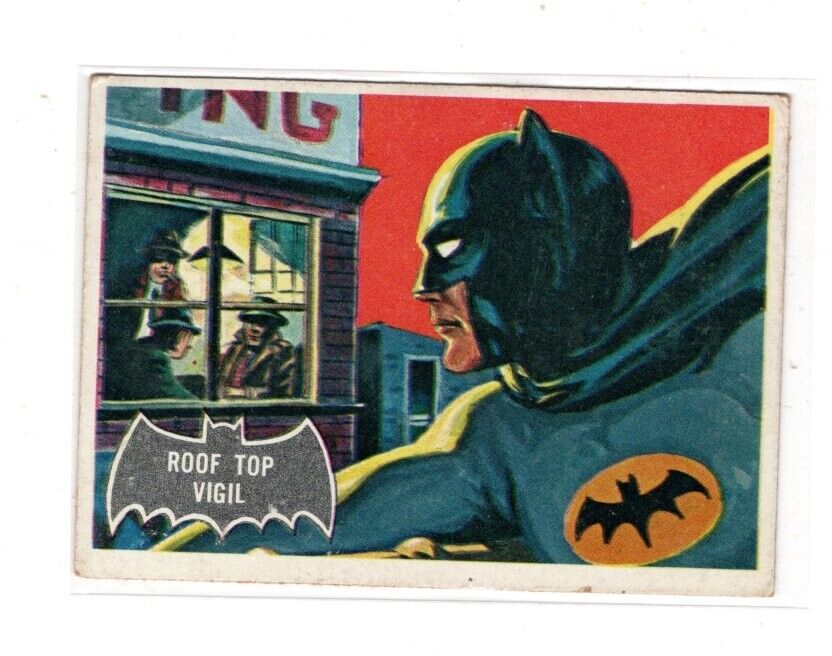 1966 Topps Batman Black Bat #5 Roof Top Vigil G-VG