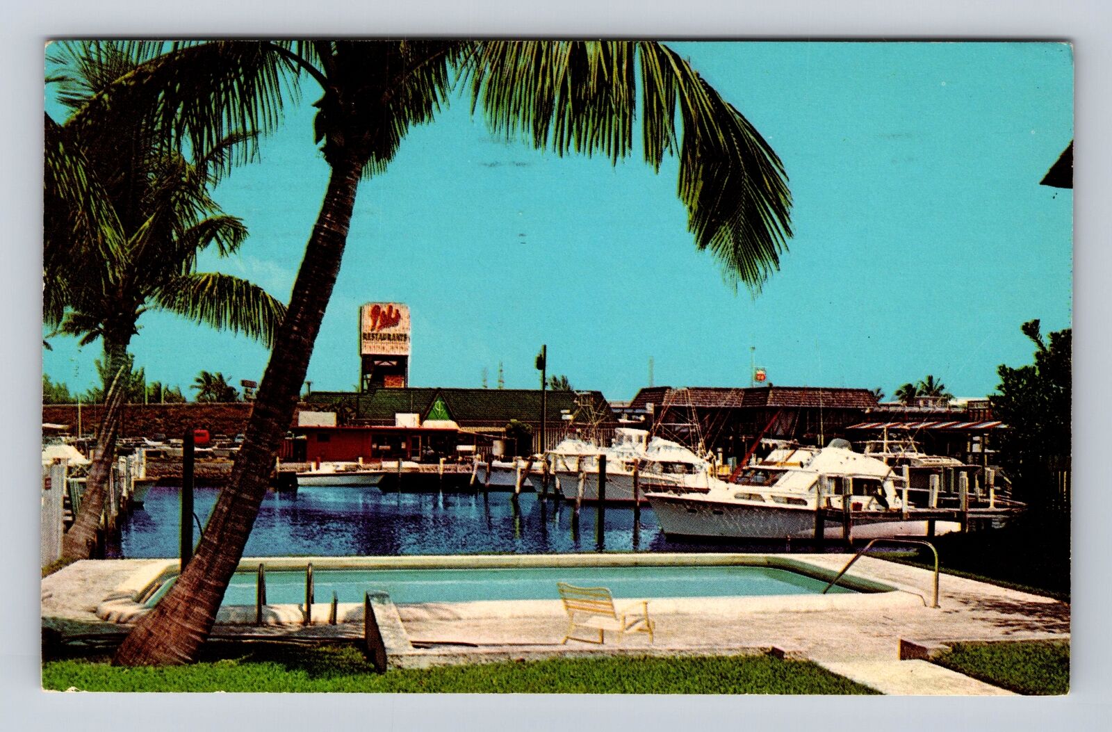 Deerfield Beach FL-Florida, Cove Marina Inland Waterway, Vintage c1971 Postcard