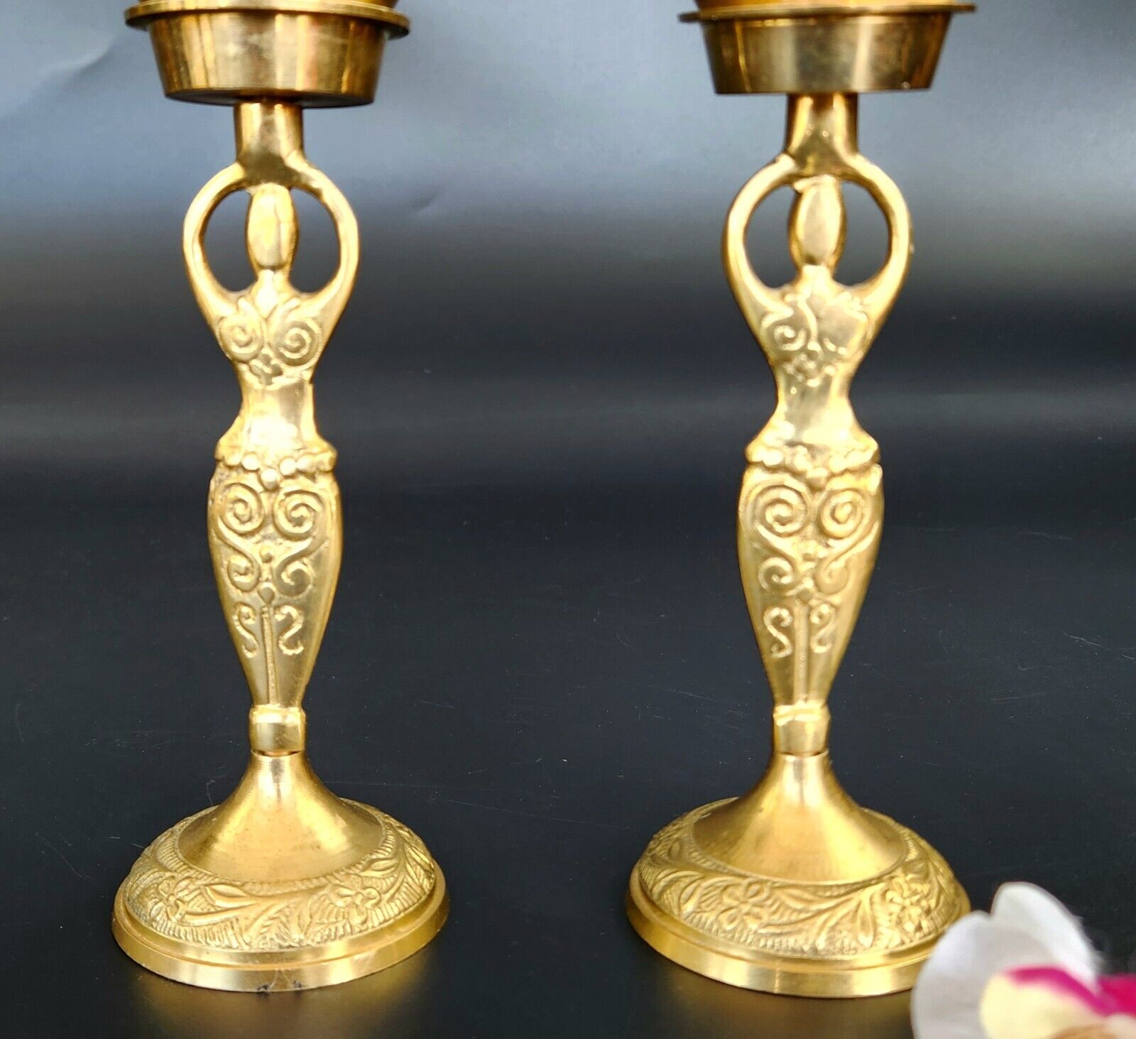 Vintage - Brass - Goddess/ Female Figurine Incense Burners - Set of 2
