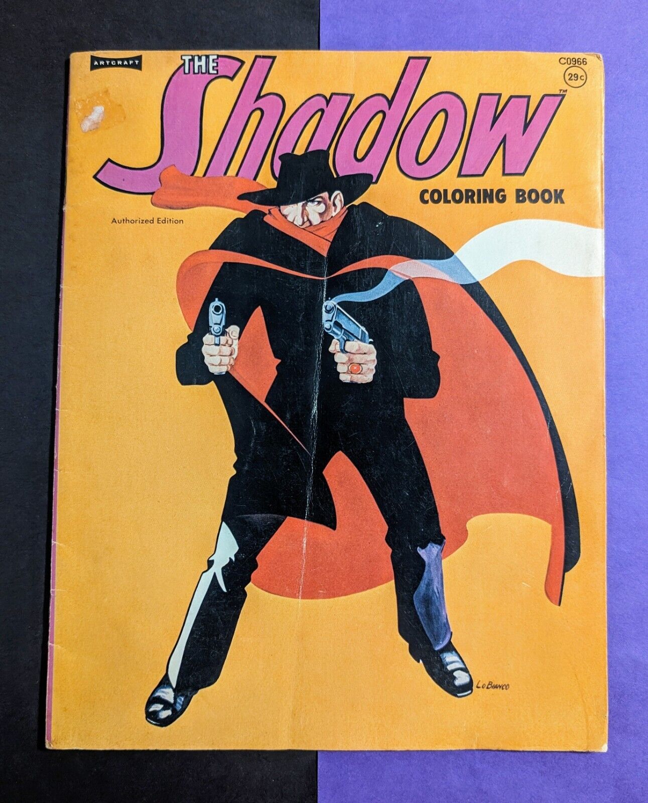 Vtg 1974 The Shadow Coloring Book - Artcraft Authorized  - Lo Bianco - Light Use