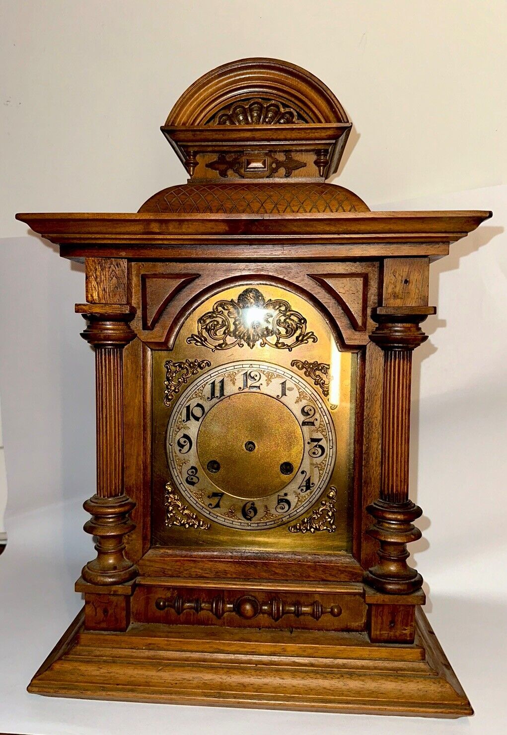 Large Antique Junghans German “Haus” Style  Bracket Mantel Clock