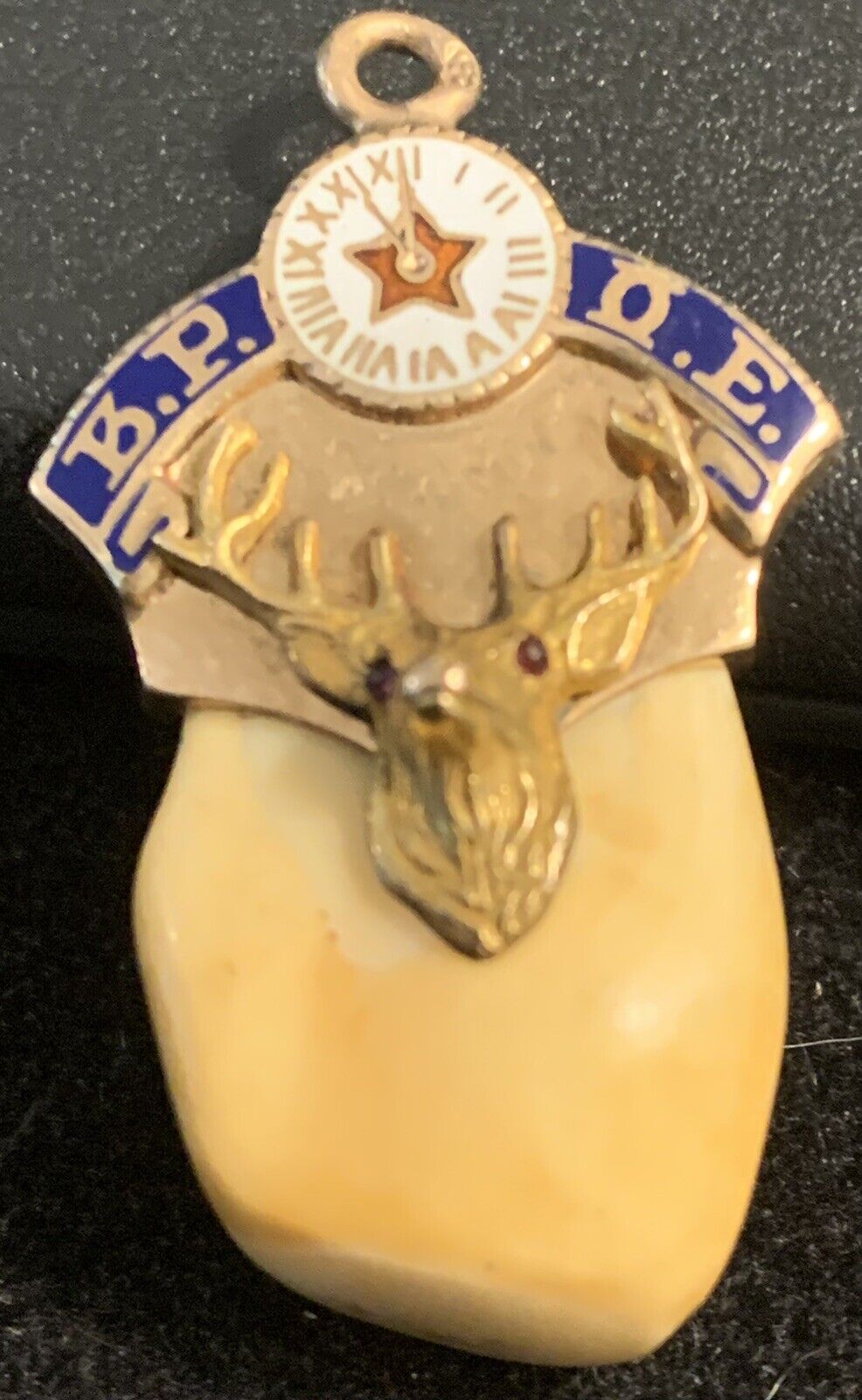Antique Elks Club B.P.O.E. Tooth Fob / Pendant - Beautiful Old Collectible