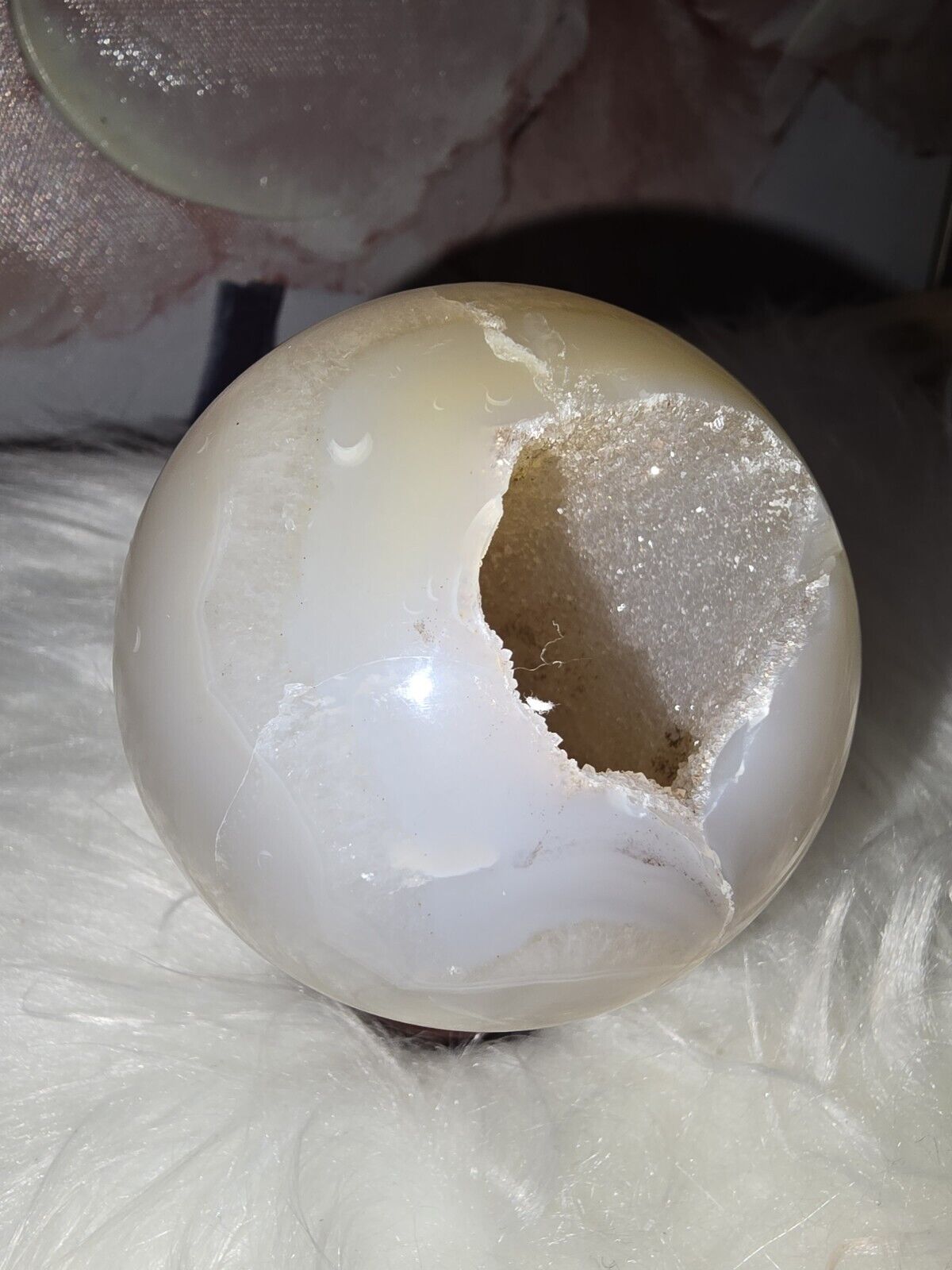DRUZY Agate Sphere ,Big Beautiful Druzy Natural Healing Crystal 