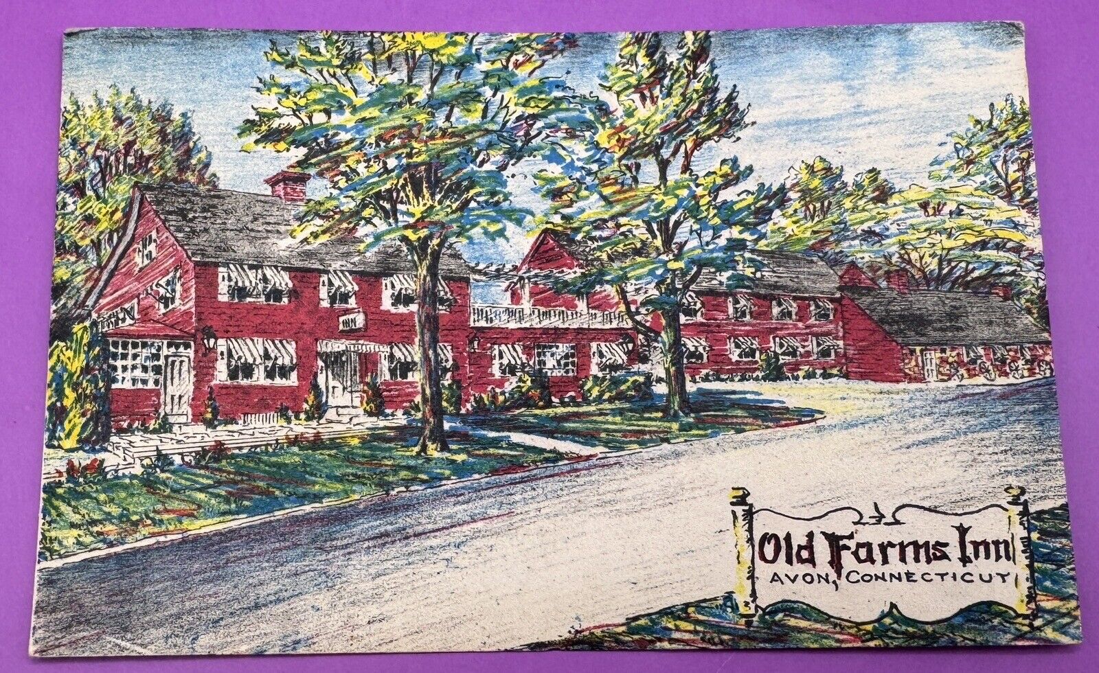 Vintage Postcard Old Farms Inn Avon Connecticut 