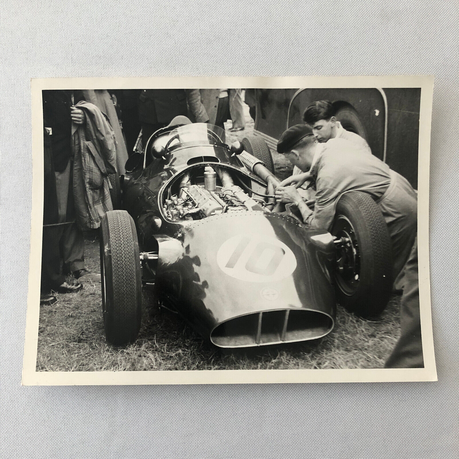 Vintage Racing Photo Photograph BRM Car Before Race