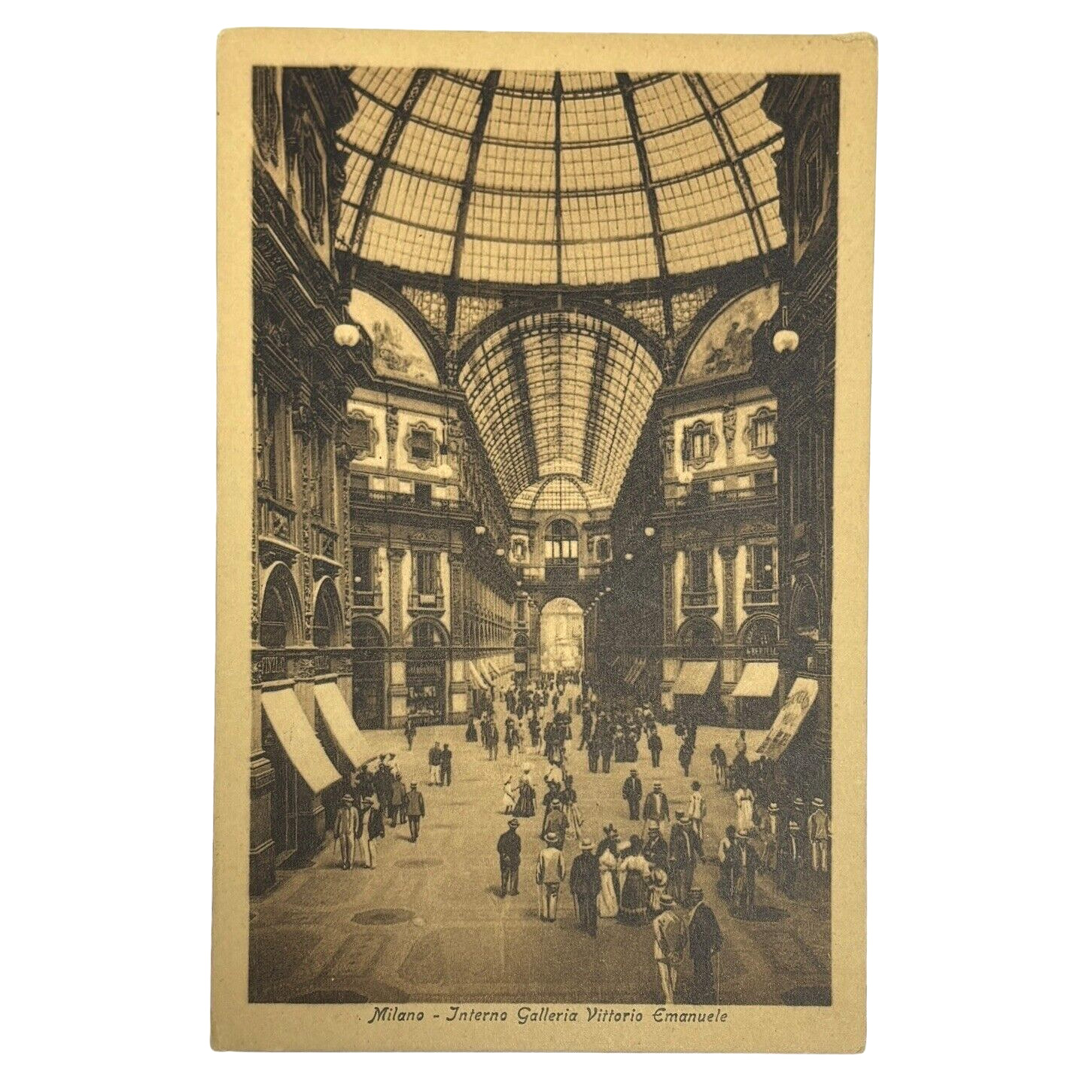 Vintage RPPC Photo Postcard - MILANO ITALY Galleria Vittorio Emanuele UNPOSTED