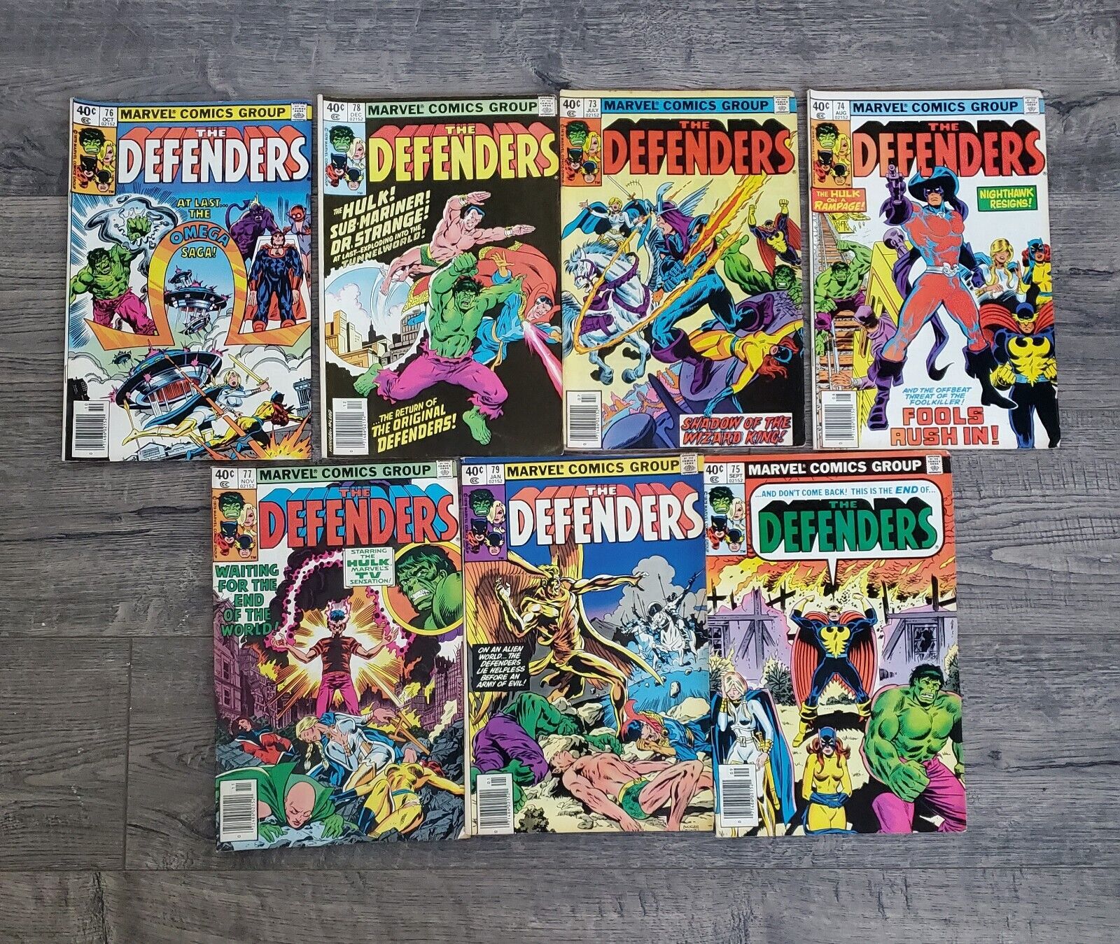 Lot Of 7 - The Defenders Marvel Comics Group Comic Book/ Vintage/ 70s 