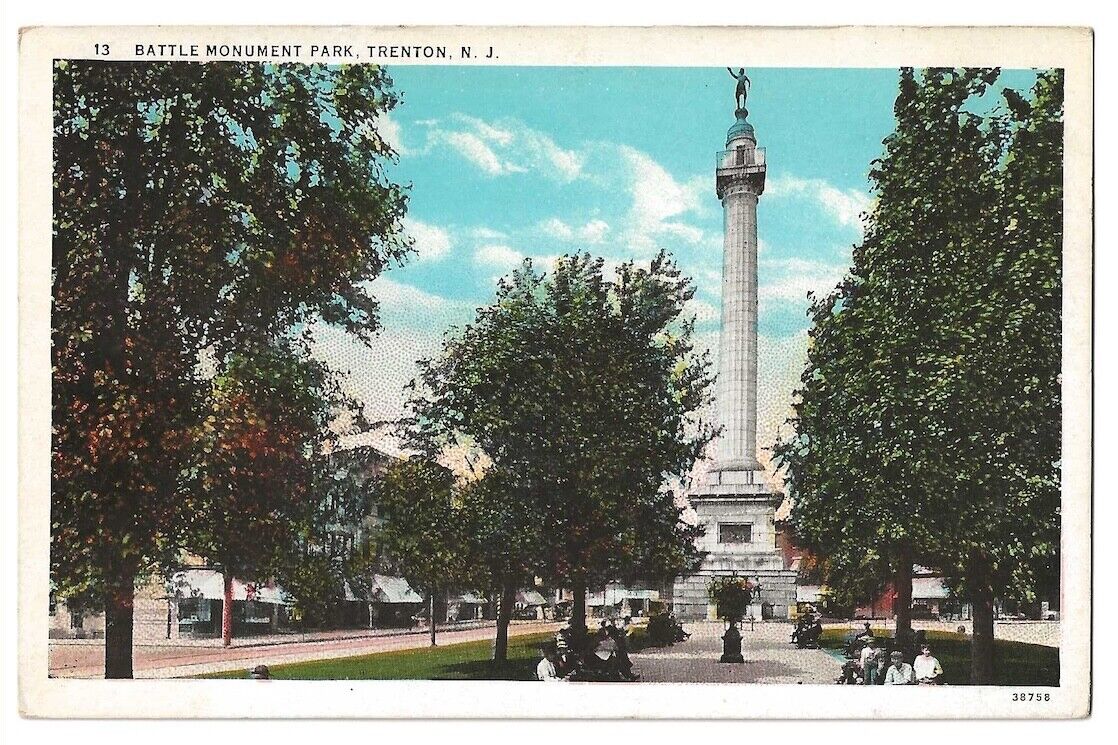 Trenton New Jersey c1920\'s Battle Monument Park, patriotic memorial