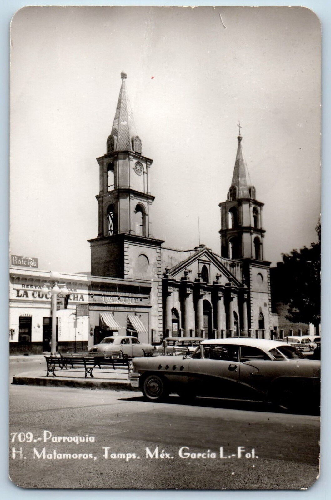 Matamoros Tamaulipas Mexico Postcard Parish Church View c1950\'s RPPC Photo