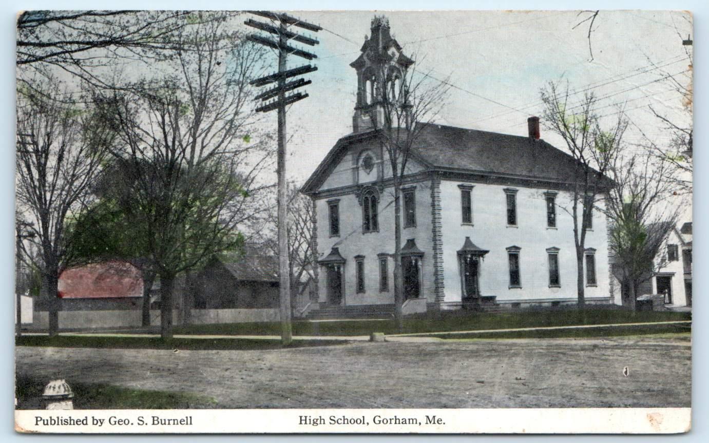 GORHAM, ME Maine ~ HIGH SCHOOL c1910s Cumberland County  Postcard