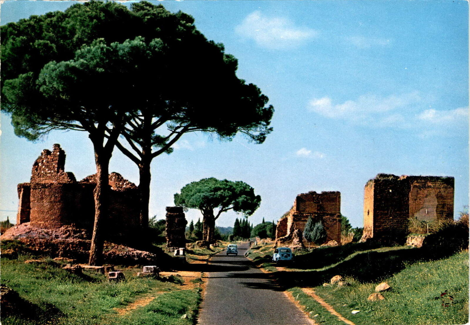 Vibrant Via Appia Antica Postcard - Italian Craftsmanship
