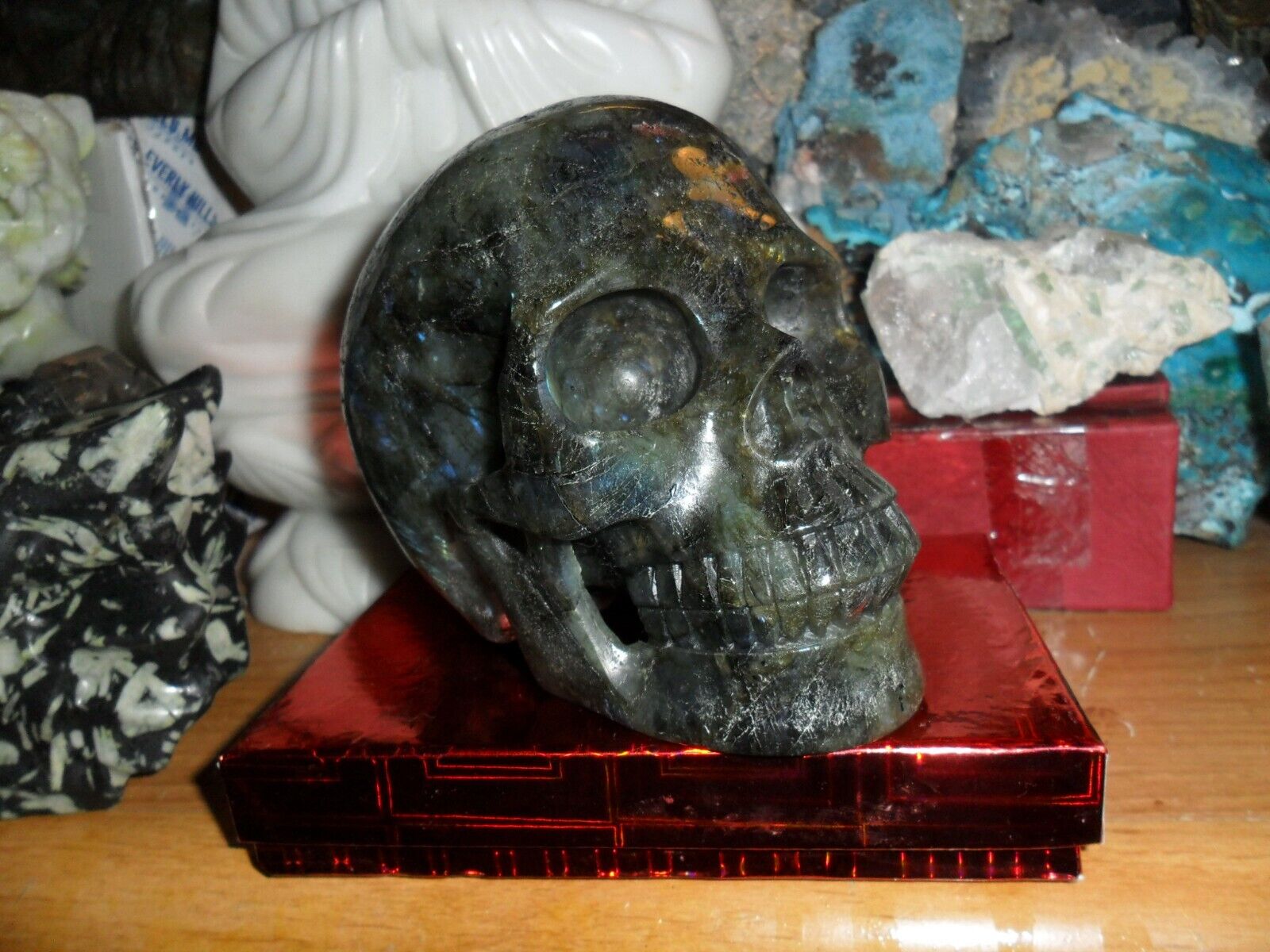 Large Labradorite Crystal Skull Exceptional and Beautiful