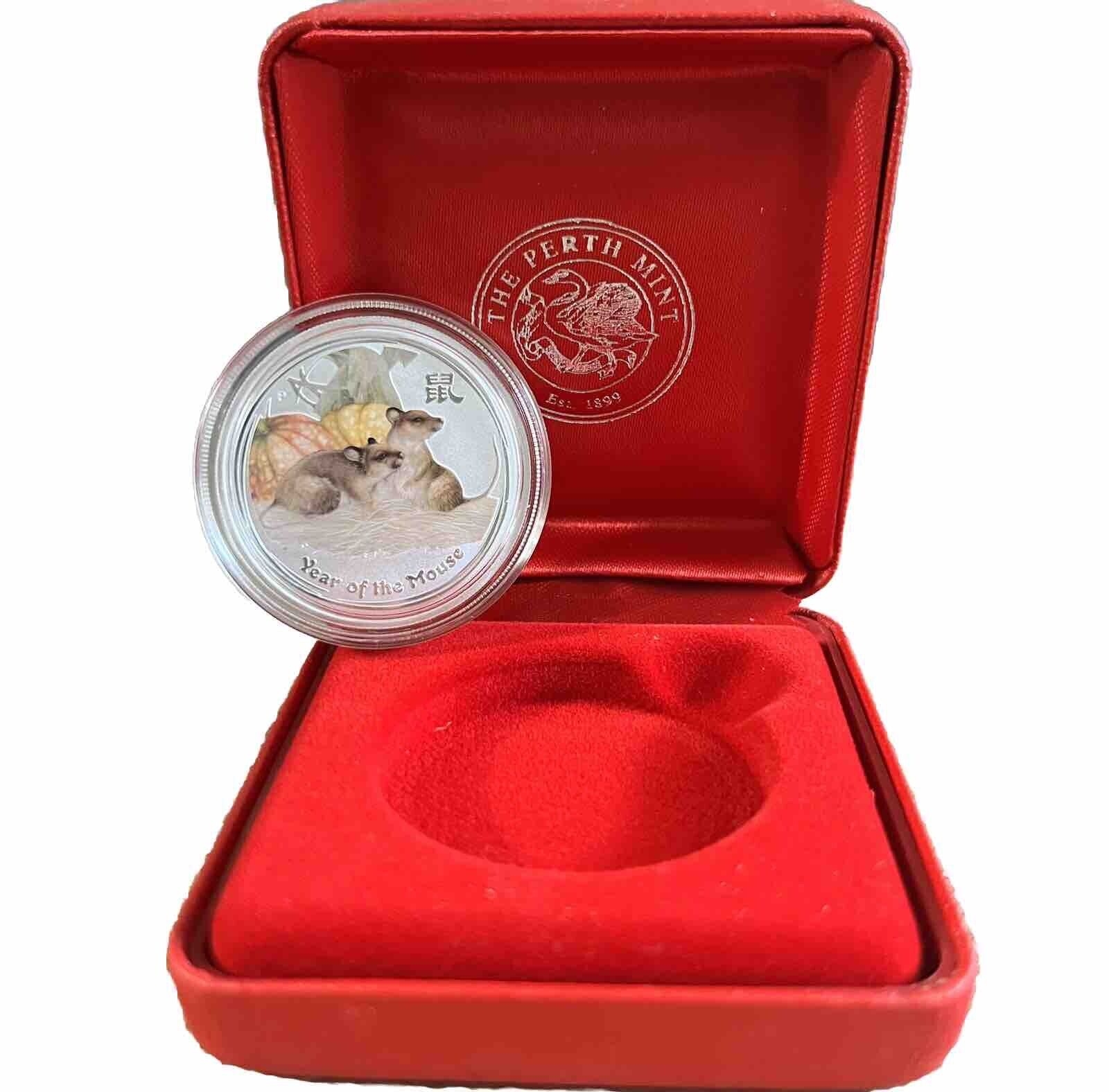 2008 Lunar Year of the Mouse 1/2oz Silver Coloured Coin - Perth Mint Series 2