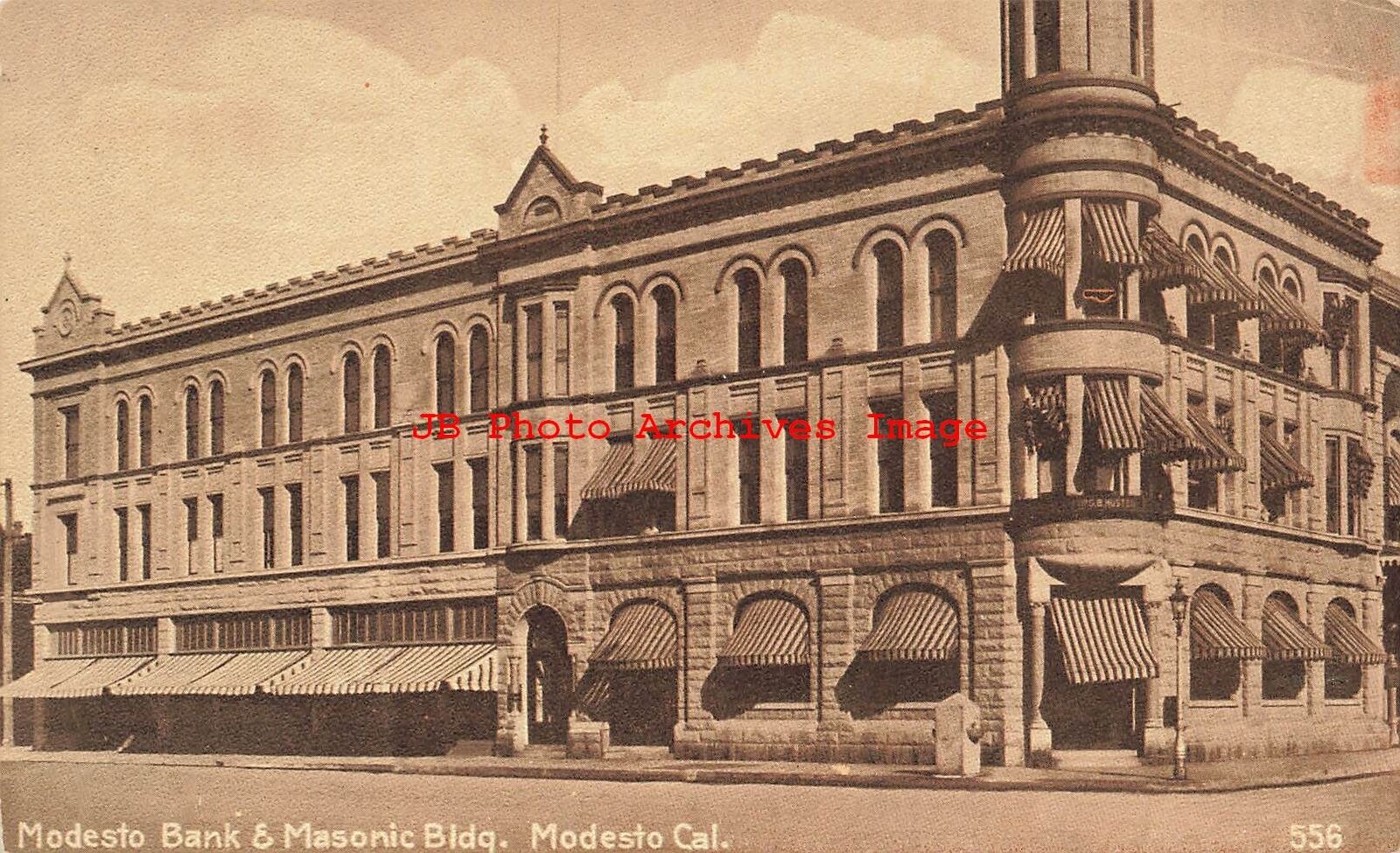CA, Modesto, California, Modesto Bank, Masonic Building, California Sales Pub