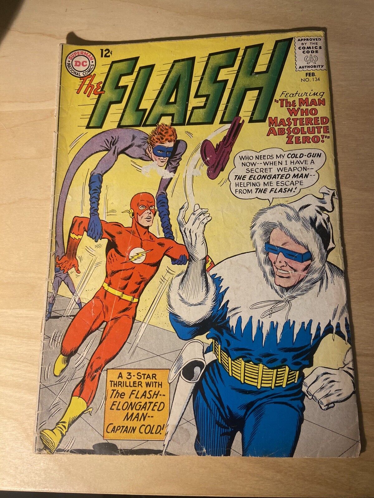 The Flash No. 134 DC 1963 Silver Age Issue Captain Cold Cover