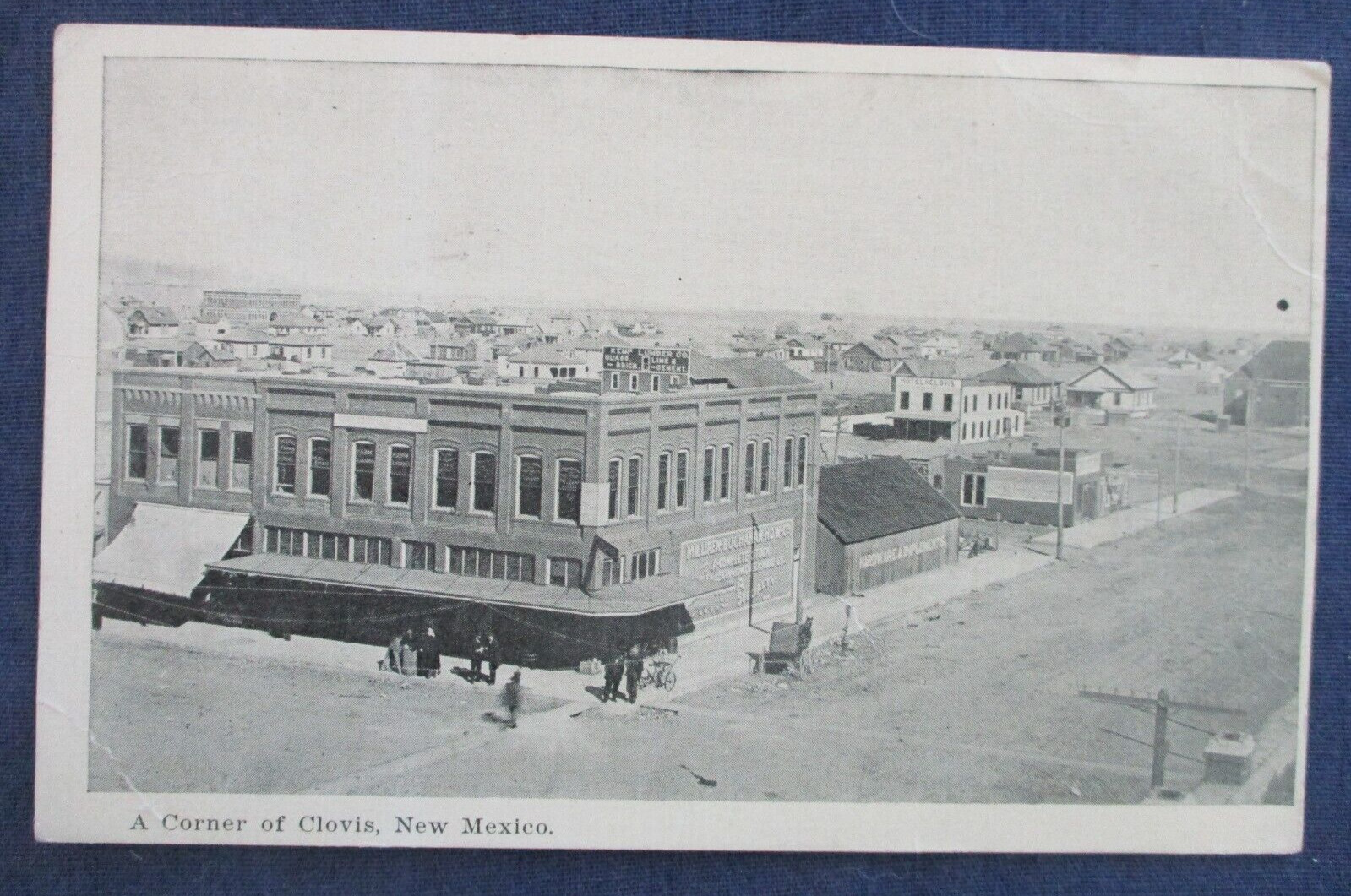 1915 Clovis New Mexico Street Scene Birdseye Postcard