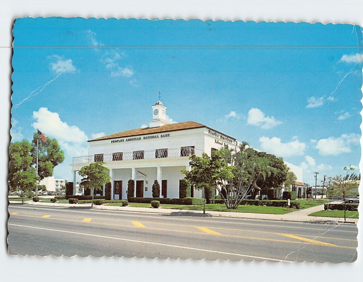 Postcard Peoples American National Bank North Miami Florida USA