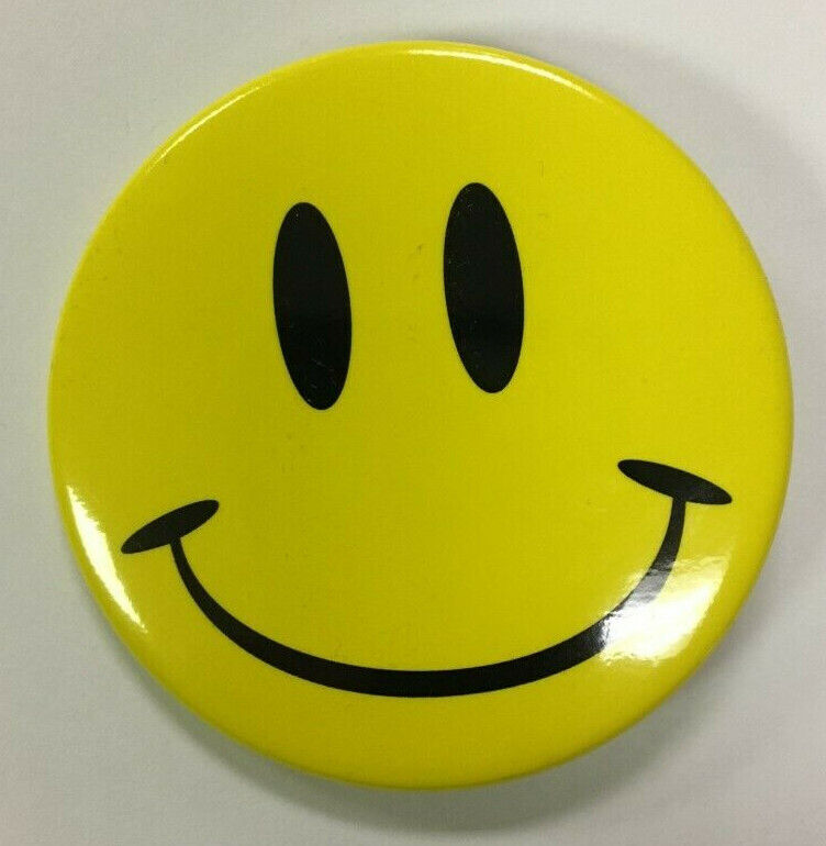 WALMART Smiley Button Quality Metal Brand New 2 Inches in diameter