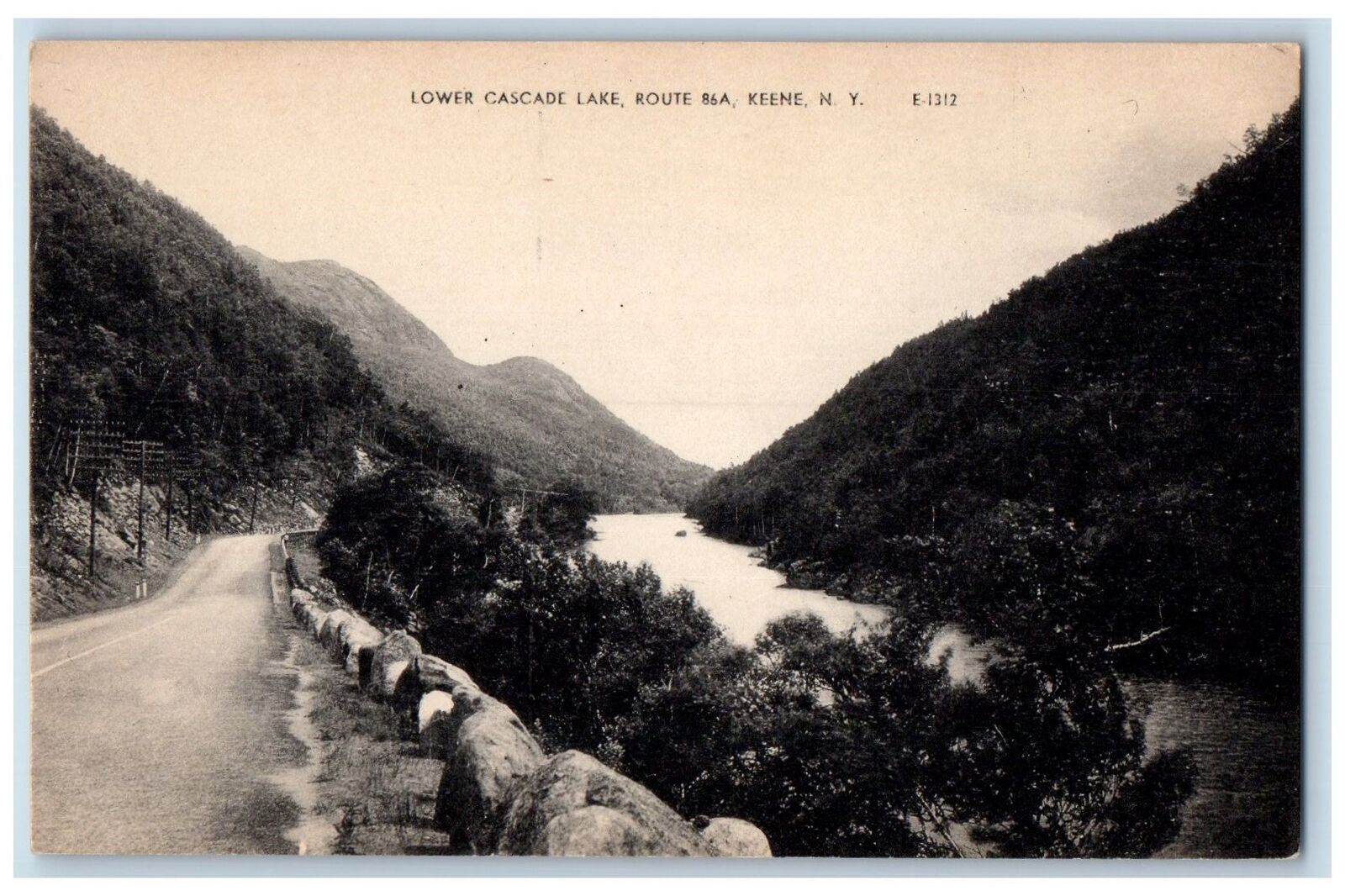 c1910's Lower Cascade Lake Mountains Keene New York NY Unposted Vintage Postcard