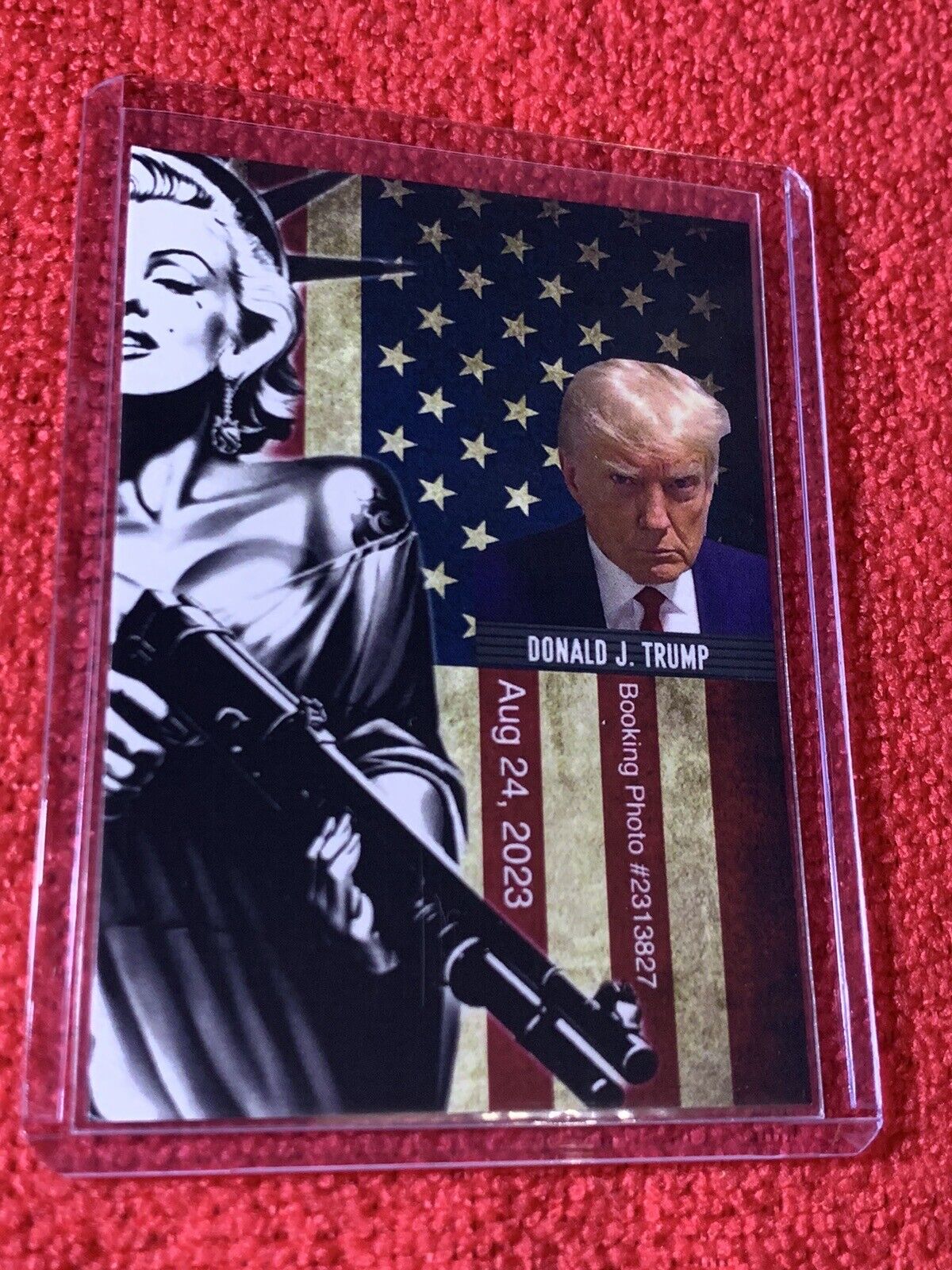 2023 Donald Trump Fulton County Mug Shot Custom Aceo Card - Land Of the Free -