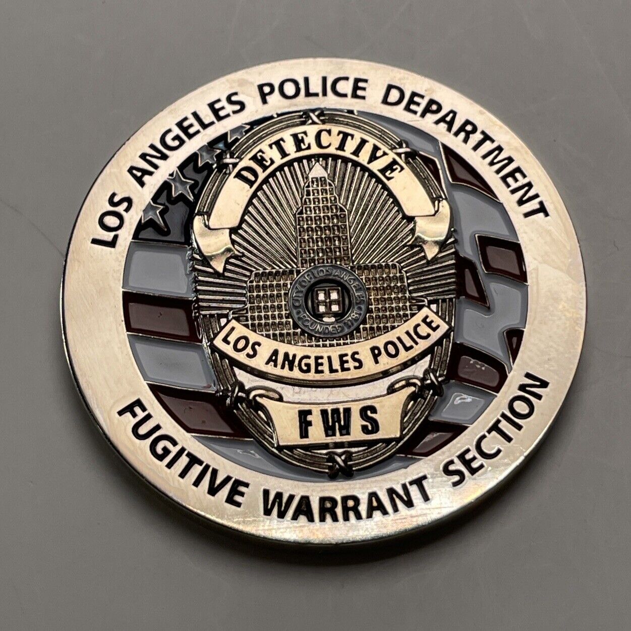 Los Angeles Police Dept Detective Fugitive Warrant Section FWS Challenge Coin