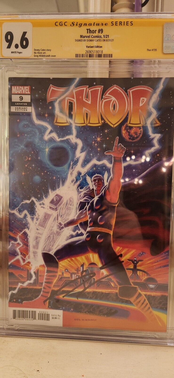 Thor #9 (735) 2021 CGC SS Marvel Signed By Donny Cates CGC 9.6 Signature Series