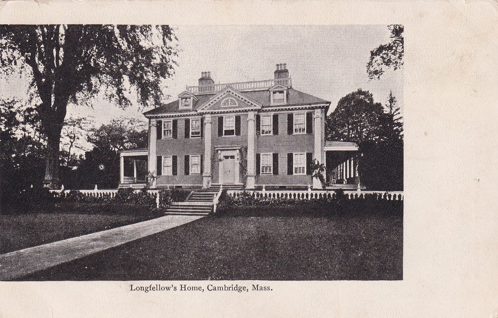 Longfellow\'s Home Cambridge Massachusetts MA Postcard UDB