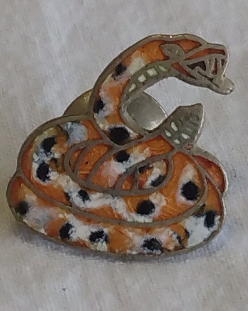 Vintage Diamondback Rattlesnake Enamel Hat Pin Lapel Pin Tie Pin