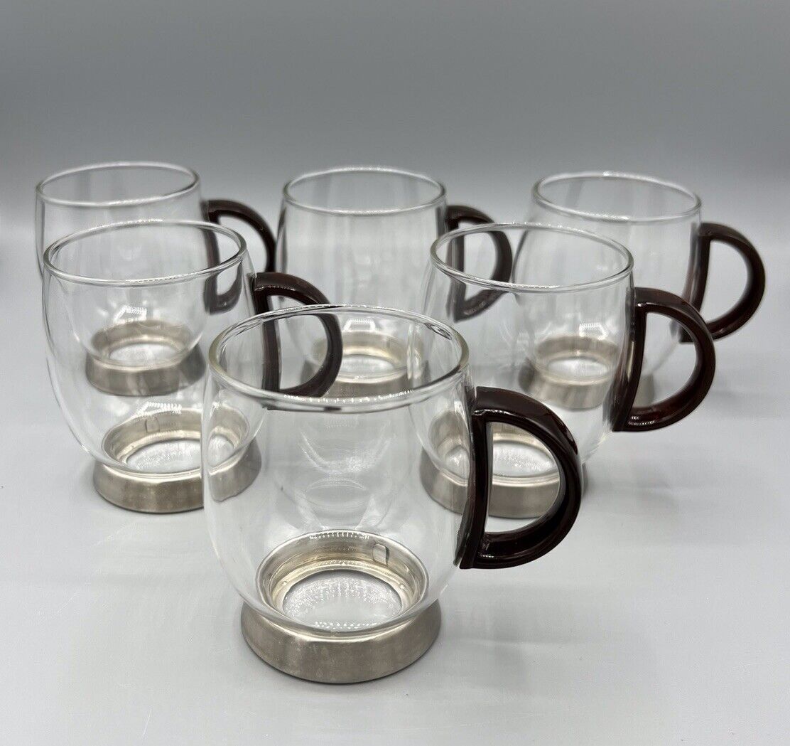 Vintage Emsa Clear Coffee Cups, 8oz. Set of 6