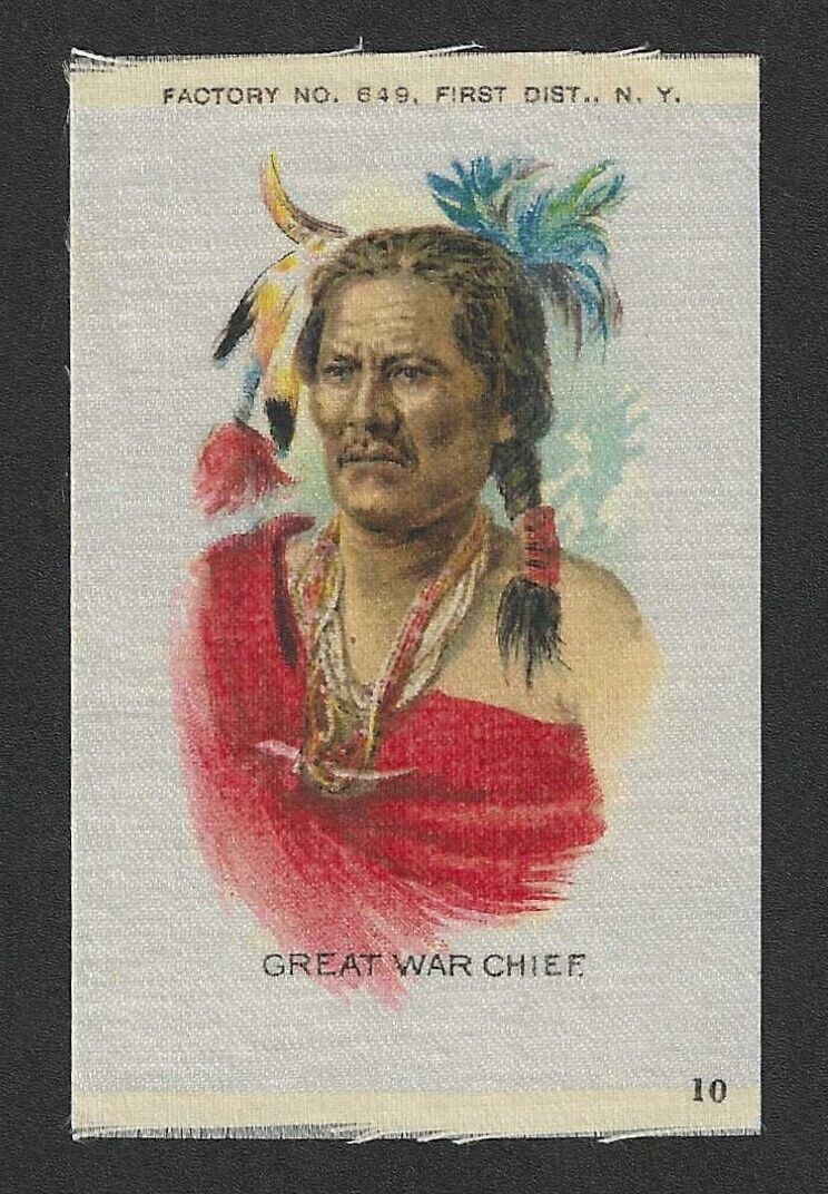 1910\'s S67 649 Tobacco Silk - American Indian Portrait Series - Great War Chief