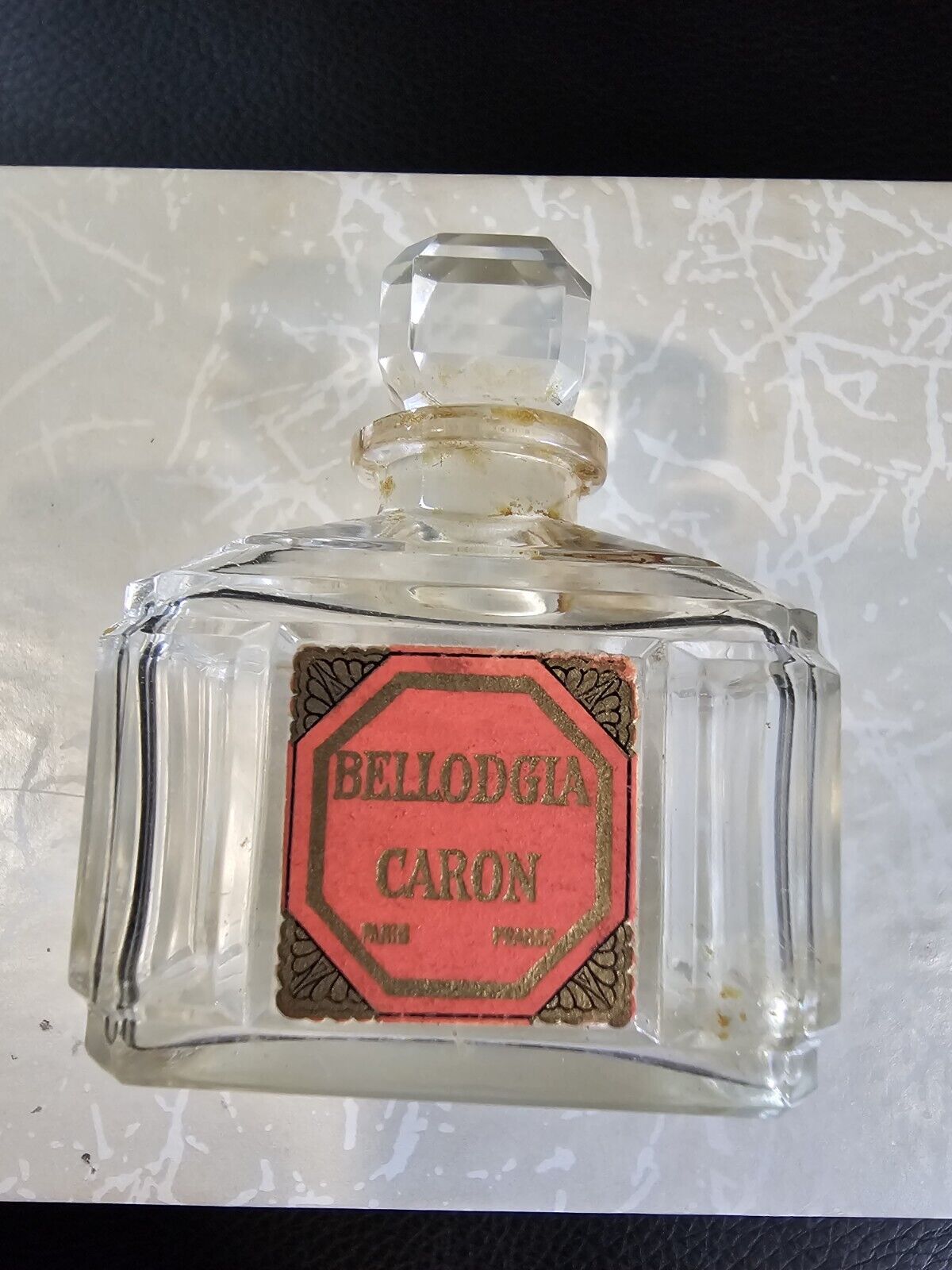 Vintage Baccarat Caron Bellodgia Perfume Bottle Paris France Empty Circa 1930's 