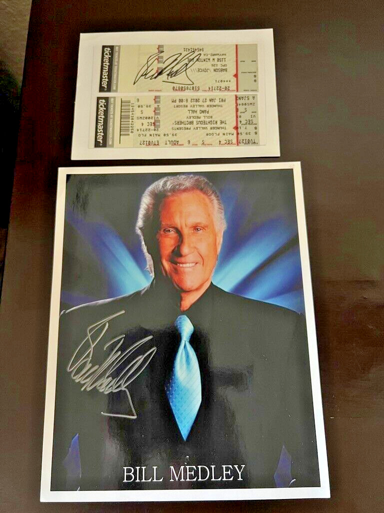 Righteous Brothers- Bill Medley Signed Photo + Two Tickets 1/27/2012 one signed