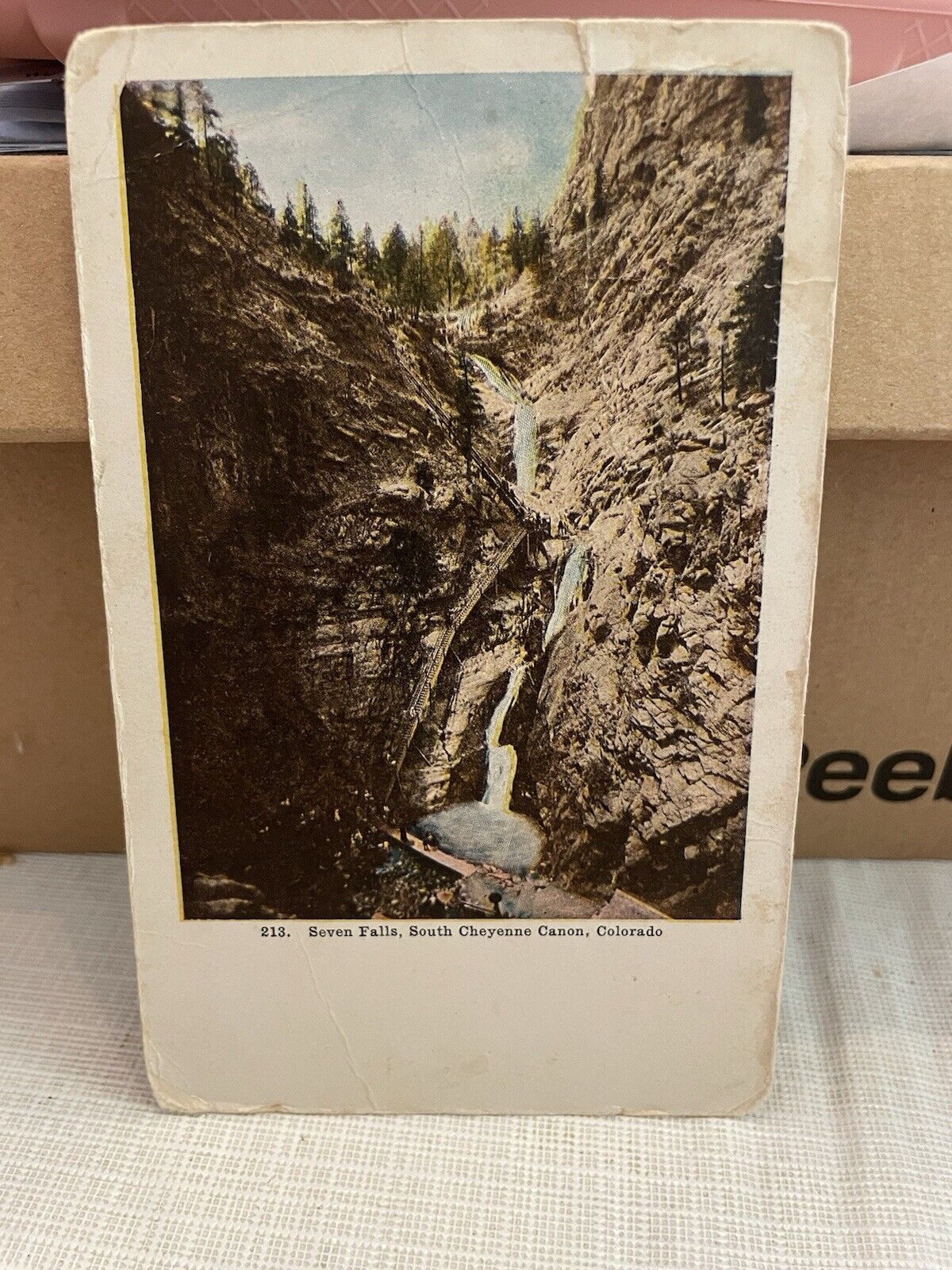 Vtg Postcard Seven Falls South Cheyenne Canyon CO 1908